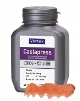 Порошок Vertex Castapress, цвет №6 темный розовый с прожилками, 500 г. Пластмасса холодного отверждения для изготовления частичных съемных зубных протезов 