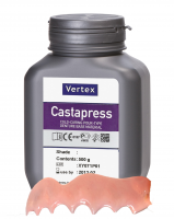 Порошок Vertex Castapress для изготовления частичных съемных протезов, цвет №10 полупрозрачный розовый с прожилками, 500 г. 